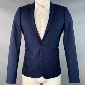 THE KOOPLES Size 34 Navy Wool Notch Lapel Sport Coat